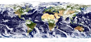 Earth with clouds by Space and Earth