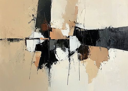 Abstract Contrast | Beige en Zwart Samenspel