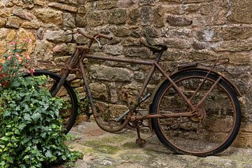 Oude fiets in Val d'Oingt, Frankrijk van Daan Kloeg