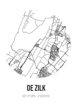 De Zilk (Südholland) | Karte | Schwarz-Weiß von Rezona