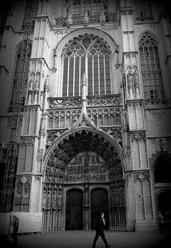 Church entrance in Antwerpen Vity van Nicky`s Prints