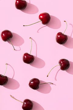 Cherries on pink background, 1x Studio III by 1x