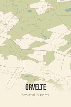 Alte Landkarte von Orvelte (Drenthe) von Rezona