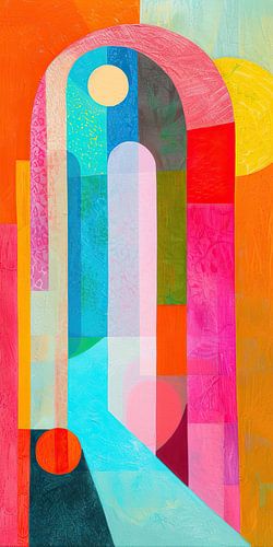 Trail of Treasures | Neon Abstract Schilderij | Abstract Neon