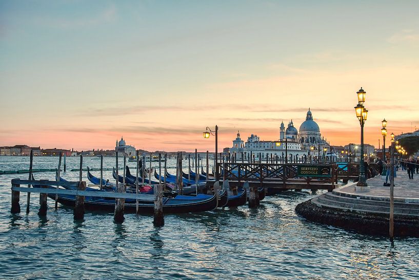 Gondolas at sunset by Sabine Wagner