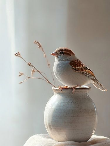 Moineau en équilibre