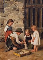 Franz von Defregger, Playing children, 1906