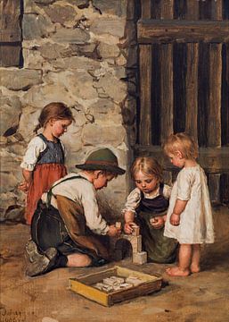 Franz von Defregger, Spelende kinderen, 1906 van Atelier Liesjes