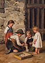Franz von Defregger, Spelende kinderen, 1906 van Atelier Liesjes thumbnail