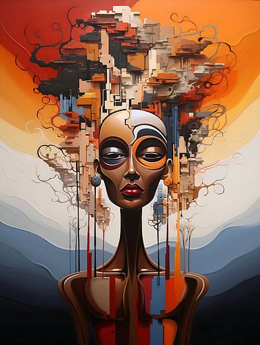 Abstraktes Frauenporträt