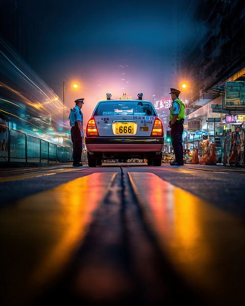 Hong Kong am Abend von fernlichtsicht