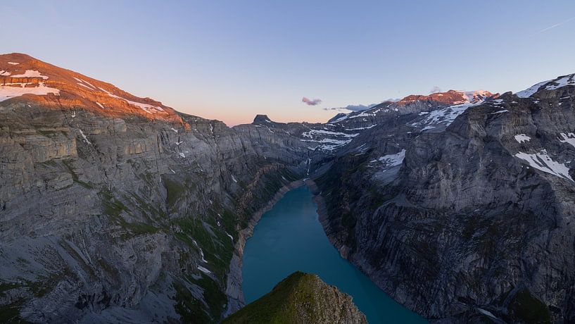 Sunset at Lake Limmeren - mountain magic from the Muttenchopf by Runawayphill