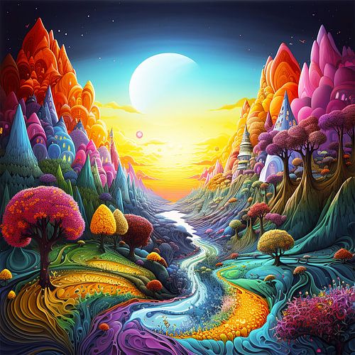 Kleurrijk fantasieland