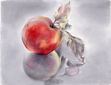 Roter Apfel und seine Spiegelung
