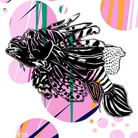 Kleurige vis De Koraalduivel van Studio Heyki