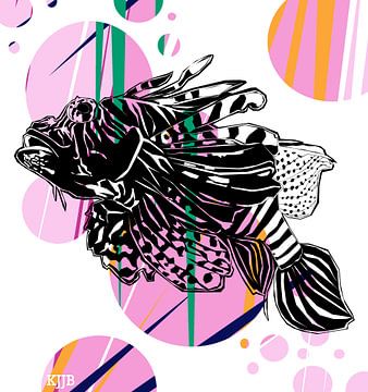 Kleurige vis De Koraalduivel van Studio Heyki