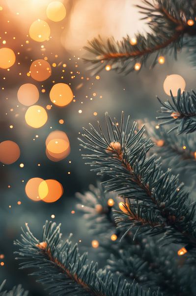 Verlichte Takken - Winterse Gloed van Eva Lee