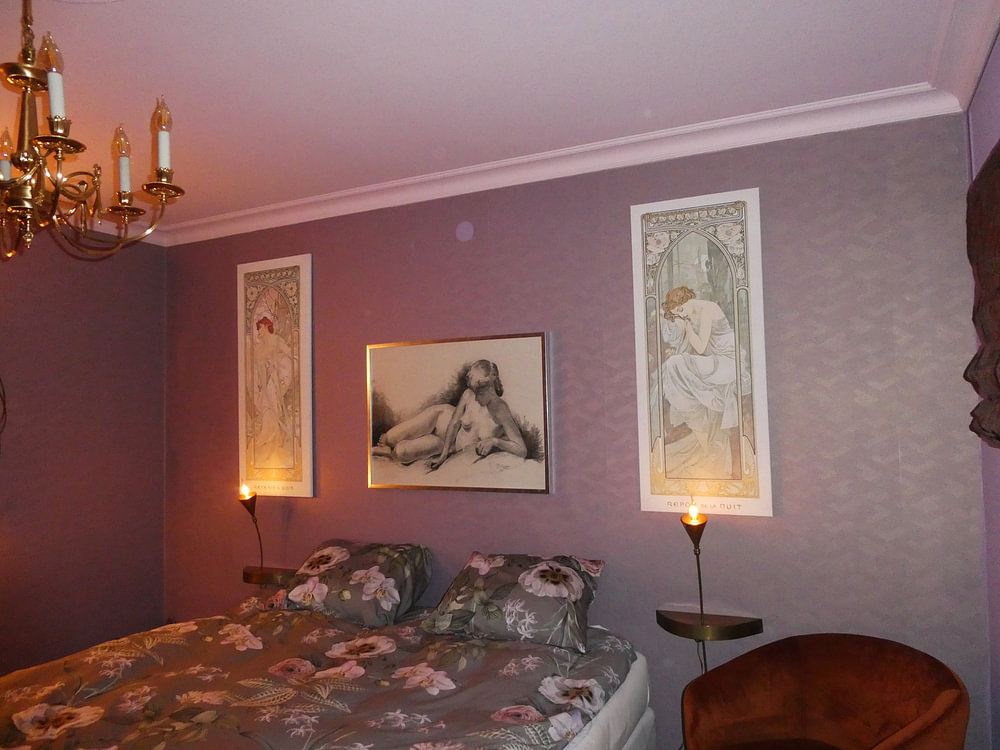 Tijden van de Dag: Avond Overdenking - Art Nouveau Schilderij Mucha Jugendstil