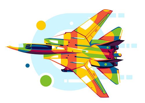 F-14 Tomcat Vliegende Jet in Pop Art