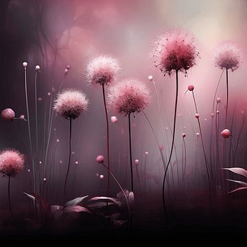 Poëzie in Bloemen: Een Zacht Roze Ballet van Alliums van Karina Brouwer