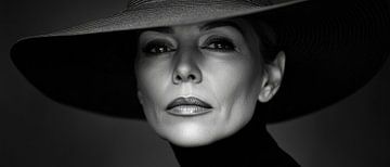 Elegant woman with a large hat by Poster Art Shop