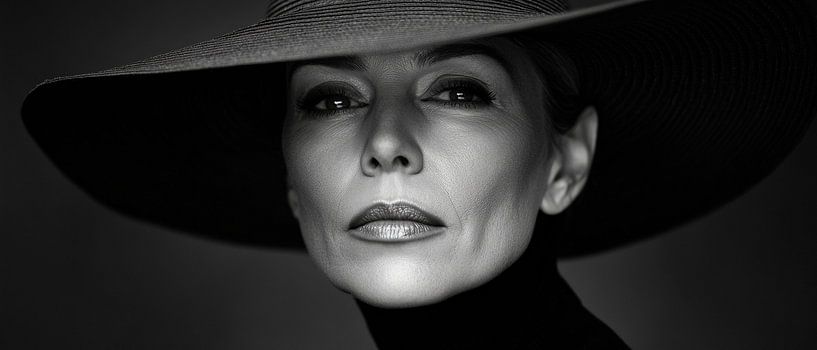 Elegant woman with a large hat by Poster Art Shop