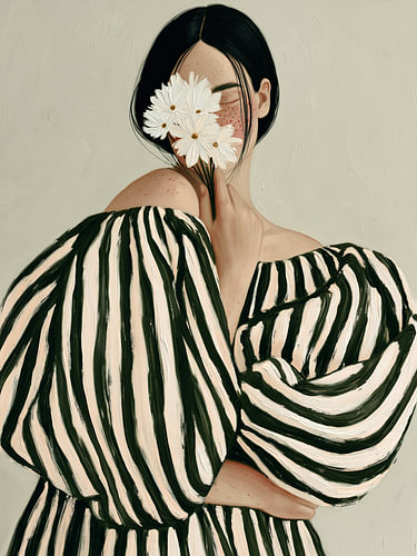 Elegante Frau mit Gänseblümchen