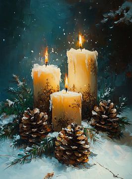 Bougies | Bougies Pins sur Peinture Abstraite