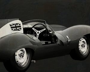 Jaguar Typ D 1956 B&W offene Tür