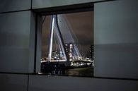 Abendbild Erasmusbrücke in Rotterdam von Eric de Jong Miniaturansicht