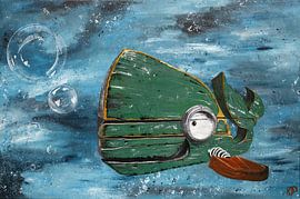 3D wooden whale by Kris De Prins