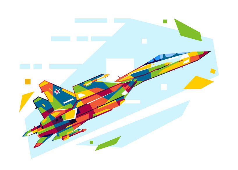 SU-35 in WPAP Illustratie van Lintang Wicaksono