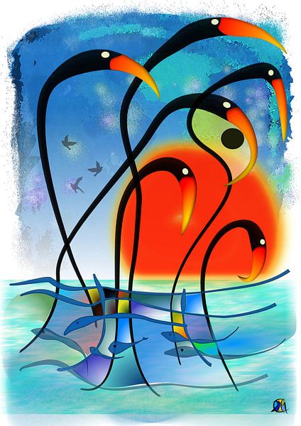 Der Abend am See von Chris van Moorsel