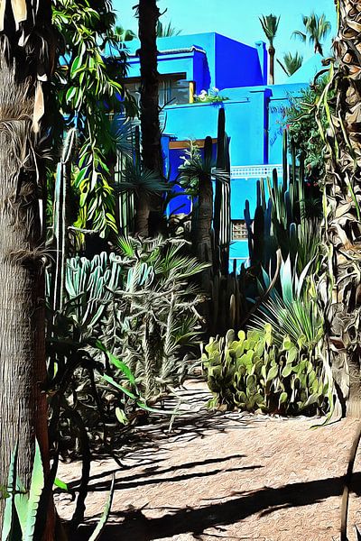 Plantation de cactus géants avec villa cubiste par Dorothy Berry-Lound
