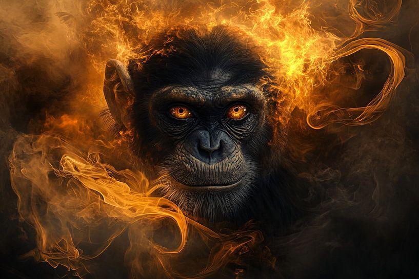 Singe ardent au regard intense par Art & Soul Creations