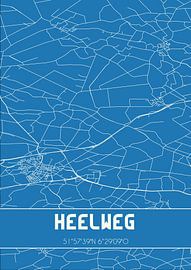 Blaupause | Karte | Heelweg (Gelderland) von Ortsdrucke