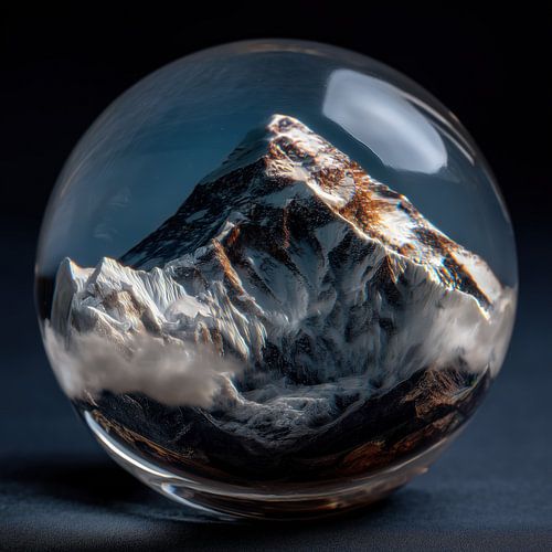 Mount everest in glazen bol