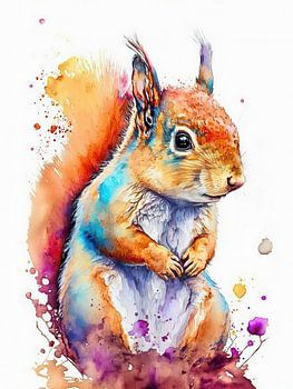 Écureuil aquarelle