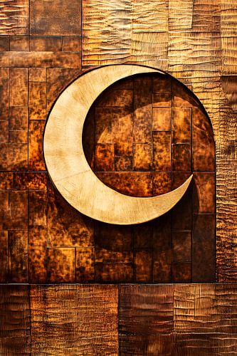 Lune dorée sur texture
