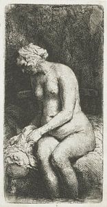 Rembrandt van Rijn, Sitzende nackte Frau, 1658