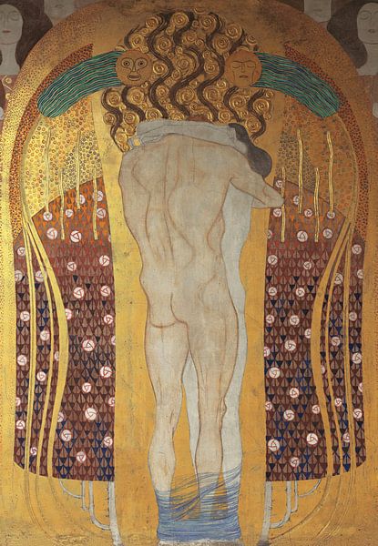 Die Umarmung, Gustav Klimt von Meesterlijcke Meesters