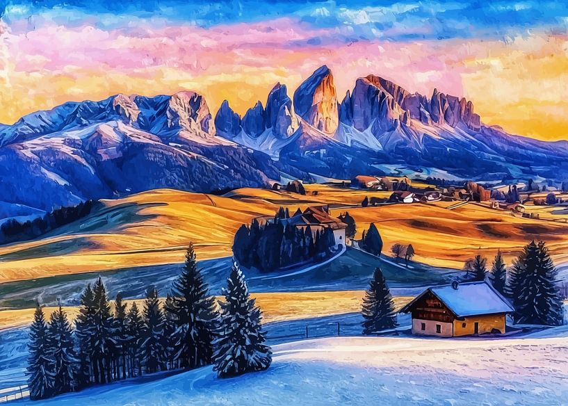 Sunrise in The Sciliar on the Alpe di Siusi by MIROKKU
