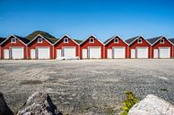 Noorse vissershuisjes op een rij op de Lofoten, fotoprint van Manja Herrebrugh - Outdoor by Manja thumbnail