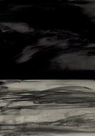 Abstrait minimaliste en noir et blanc. Sous le ciel sombre. sur Dina Dankers