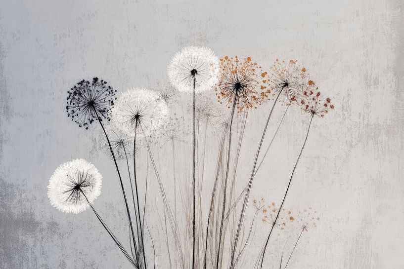 Botanical abstract in Japandi style by Japandi Art Studio