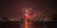 Erasmus Bridge and fireworks in Rotterdam by John Ouwens thumbnail