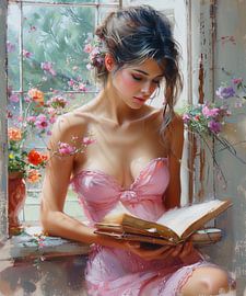 Sanfte Muse am Fenster - Romantisches Frauenporträt von Max Steinwald