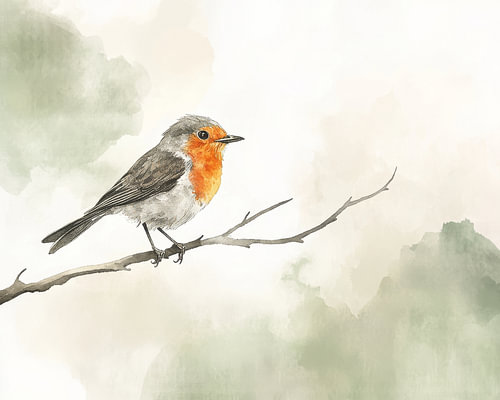 A robin on a supple branch