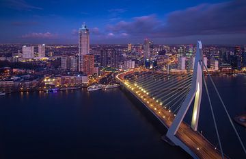 Beleuchtete Skyline von Rotterdam