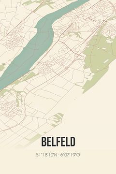 Vintage landkaart van Belfeld (Limburg) van Rezona